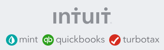 Intuit logo with mint, quickbooks, turbotax images